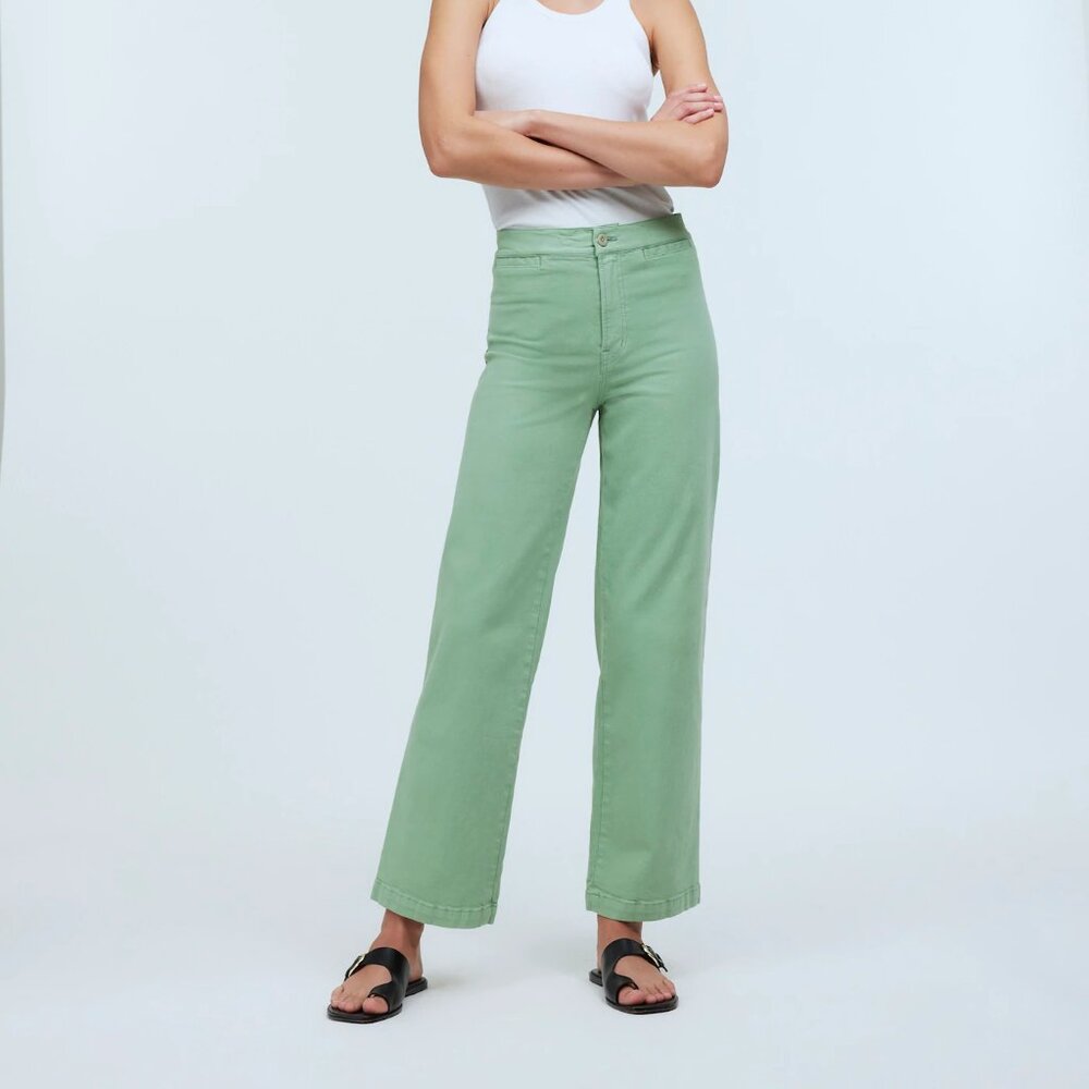 Madewell The Emmett Wide-Leg Crop Pant: Welt Pocket Edition